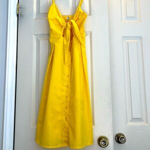 ECOWISH Size small dress Tie Knot at chest button spaghetti straps Bunched back